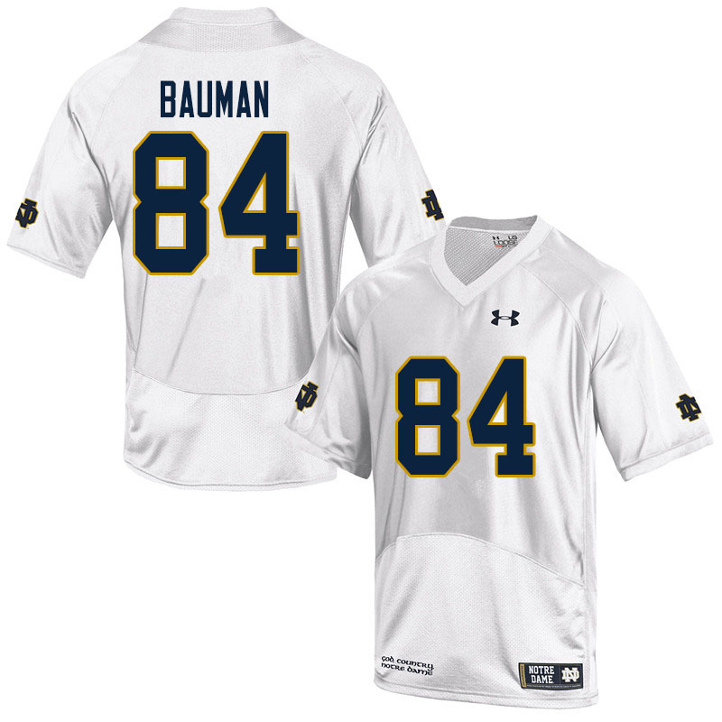 Men #84 Kevin Bauman Notre Dame Fighting Irish College Football Jerseys Sale-White
